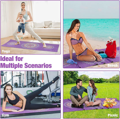 Yoga Towel, Non-Slip Hot Yoga Mat, 74.4 x 27.4 in
