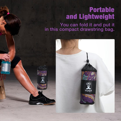 Yoga Towel, Non-Slip Hot Yoga Mat, 74.4 x 27.4 in