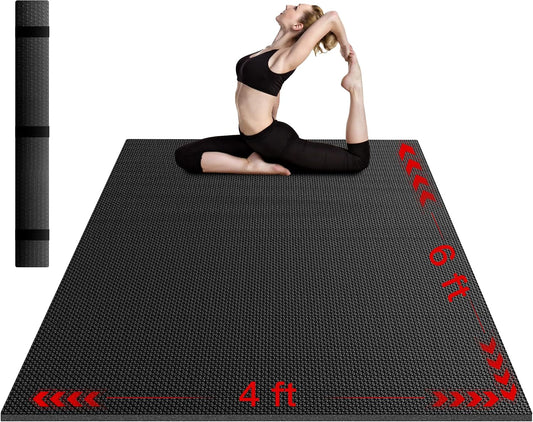 VTORY Extra Thick Large Exercise Mat, 8mm PVC Large Workout Mat 7x5/6x4