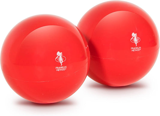 Franklin Method Mini Smooth Ball Set – Adjust Firmness, Red, 3" Pair