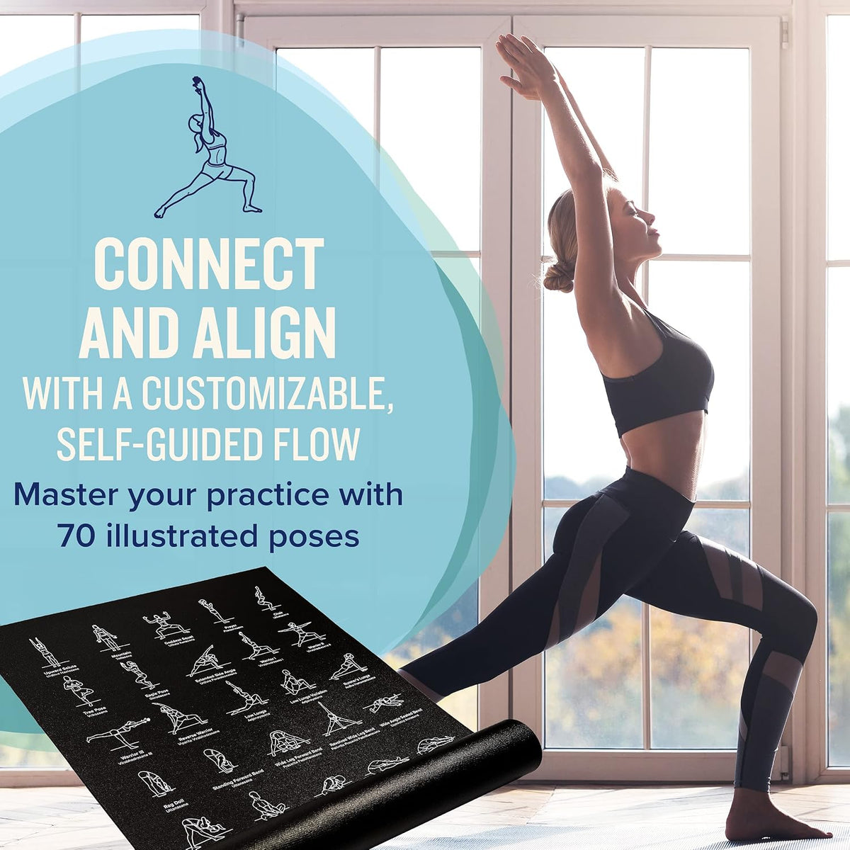 Thick Yoga Mat for Women and Men - 5mm Non Slip Pilates Mat