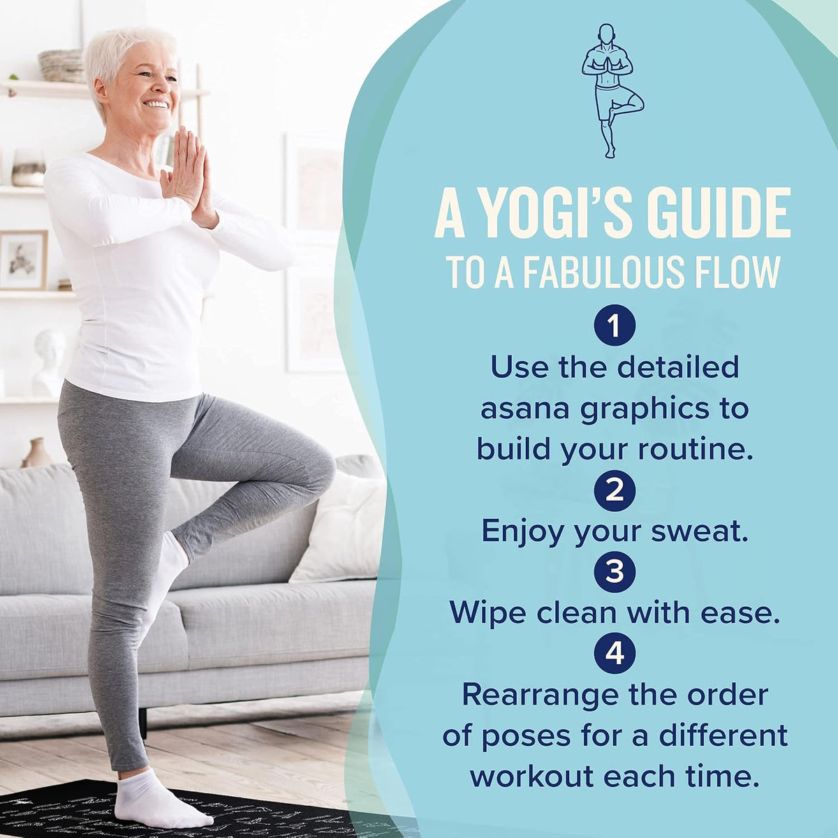 Thick Yoga Mat for Women and Men - 5mm Non Slip Pilates Mat