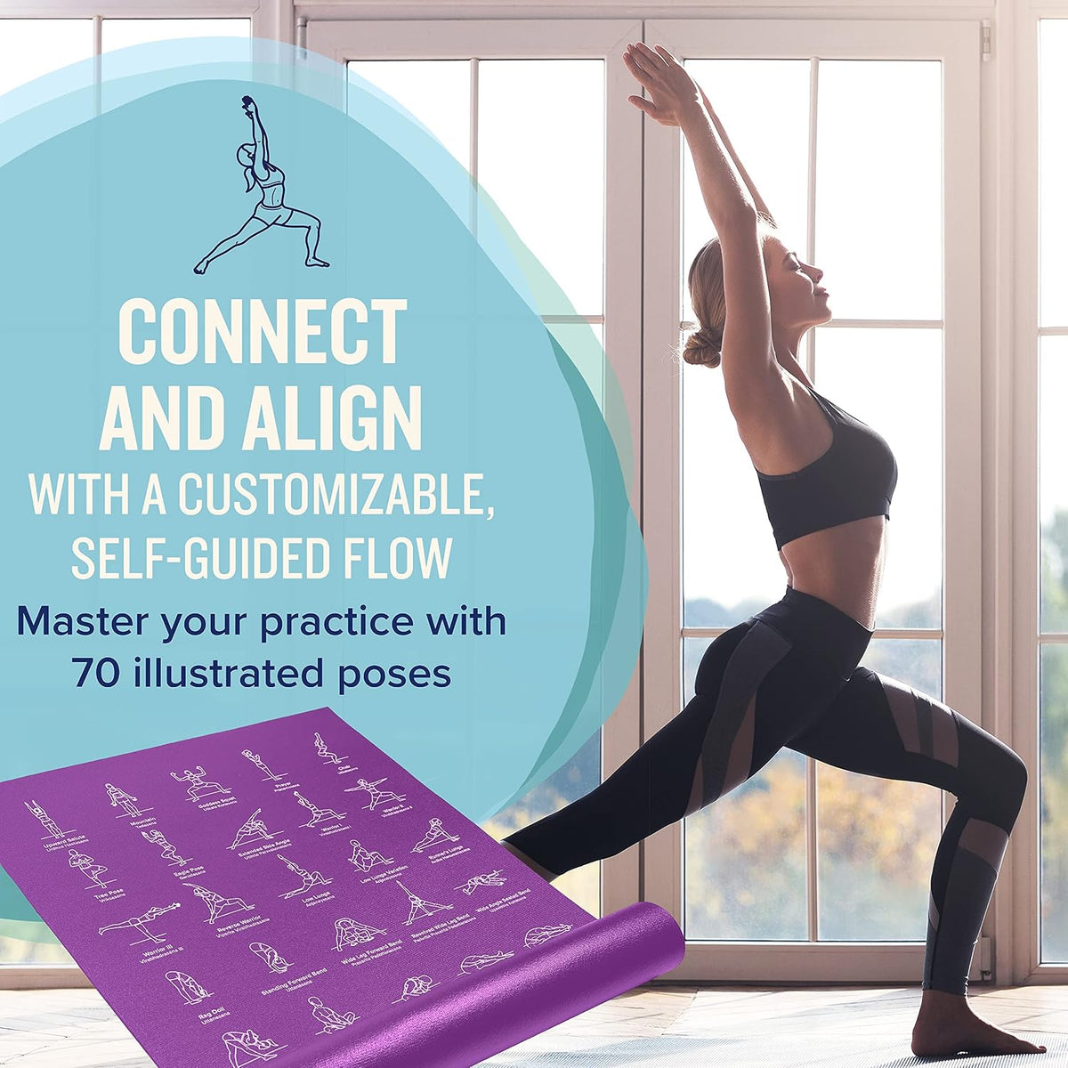 Thick Yoga Mat for Women and Men - 5mm Non Slip Pilates Mat
