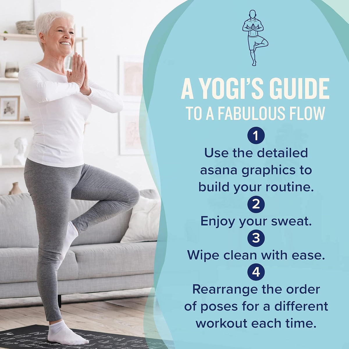 Thick Yoga Mat for Women and Men - 5mm Non Slip Pilates Mat