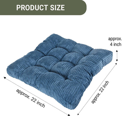 Meditation Floor Pillow Set of 2,Memory Foam Meditation Cushion for Adults Sitting, Large Square Thickened Seat Cushions for Yoga, Tatami Living Room (2, Orange)