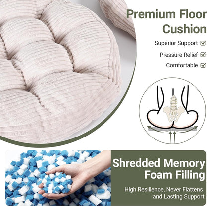 Meditation Floor Pillow Set of 2,Memory Foam Meditation Cushion for Adults Sitting, Large Square Thickened Seat Cushions for Yoga, Tatami Living Room (2, Orange)