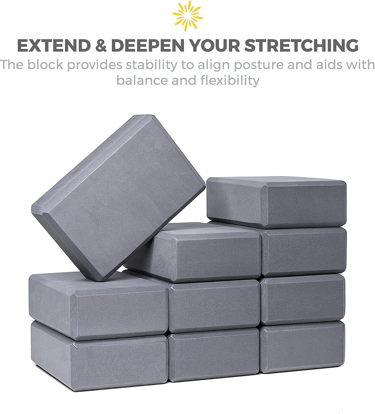 3in Yoga Blocks Bulk, 10 Pack, 3x6x9in