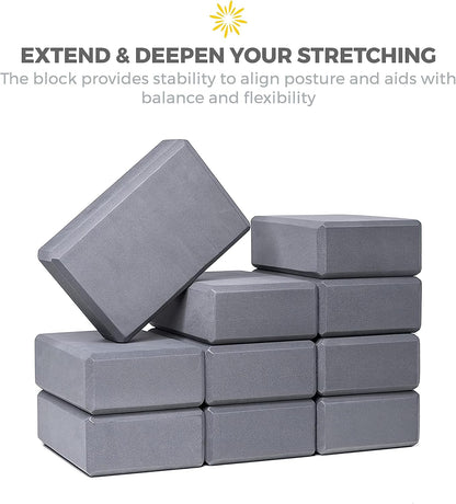3in Yoga Blocks Bulk, 10 Pack, 3x6x9in