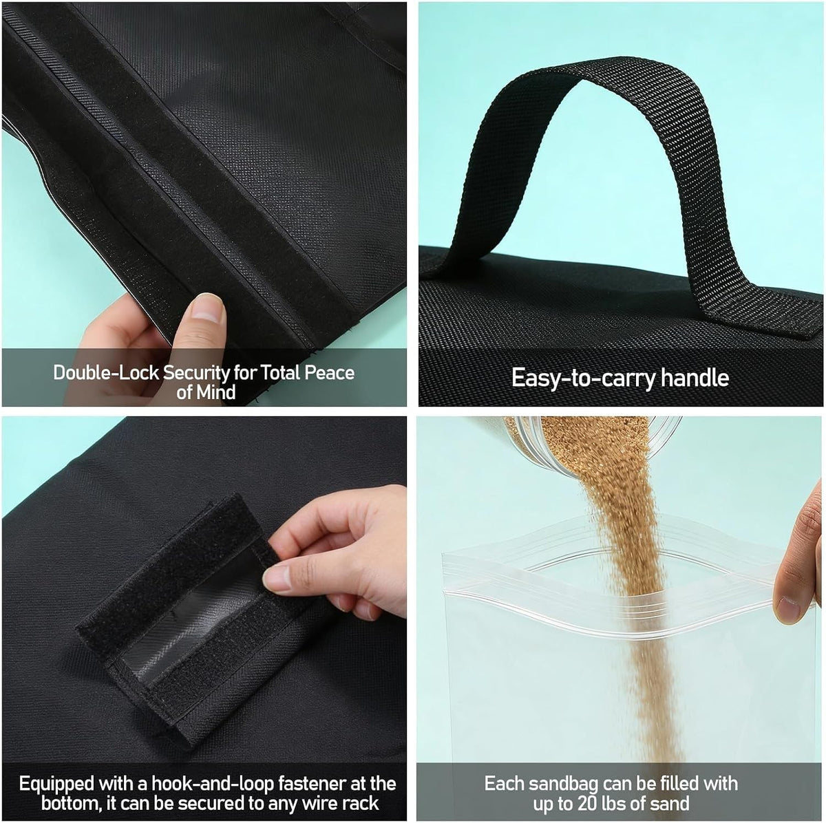 Sports Sandbags, 2-Pack Weighted Anchors for Baseball & Soccer