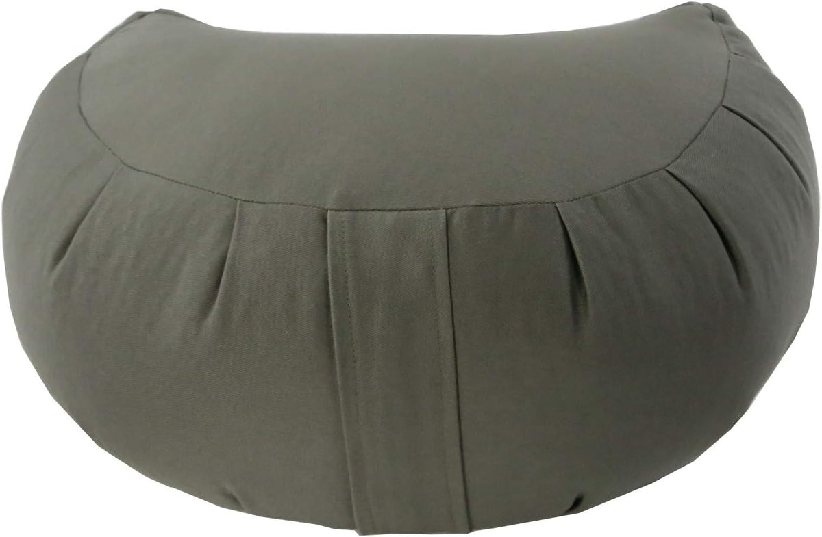 Kapok Crescent Zafu Meditation Cushion, Olive