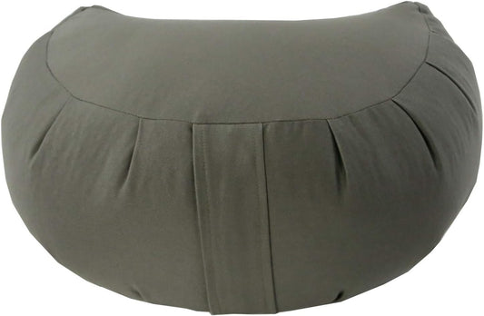 Kapok Crescent Zafu Meditation Cushion, Olive