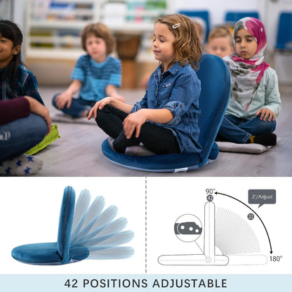 Floor Chair,42 Position Adjustable Back Support,Blue