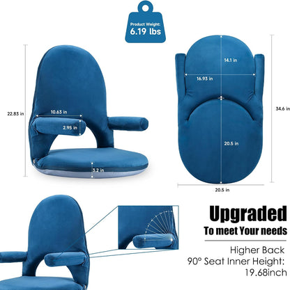 Floor Chair,42 Position Adjustable Back Support,Blue