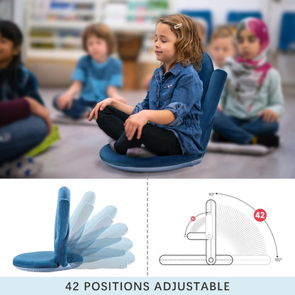 Floor Chair,42 Position Adjustable Back Support,Blue