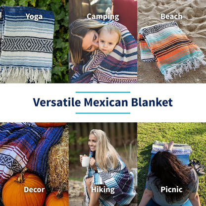 La Montana Bulk Falsa Mexican Blanket, 10 Pack, Assorted