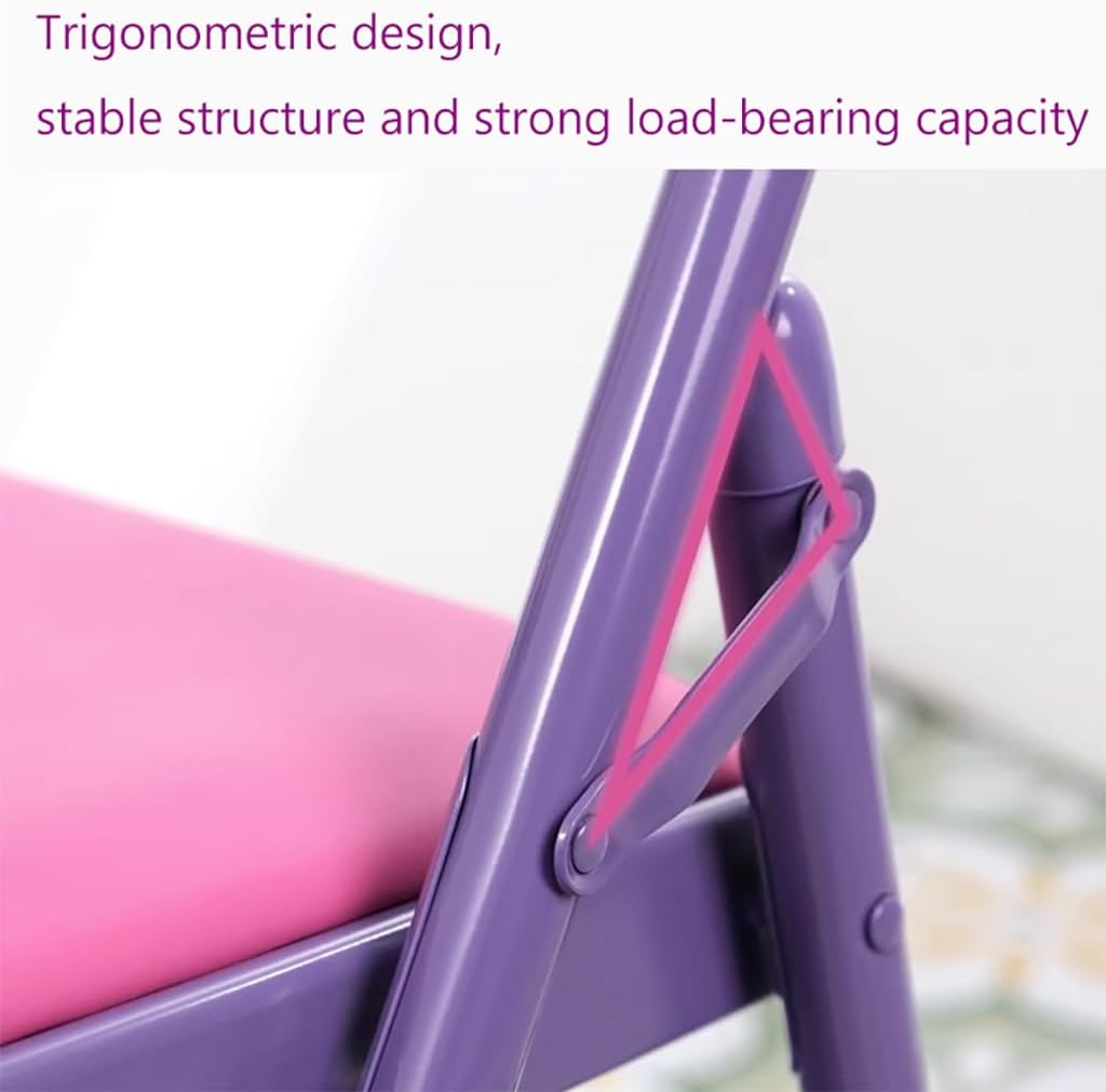 Iyengar Yoga Chair,Yoga Auxiliary Chair with Lumbar Back Support,Metal Steel Frame Double Beam,Foldable Portable Yoga Chair,Backless Yoga Chair Prop, Purple