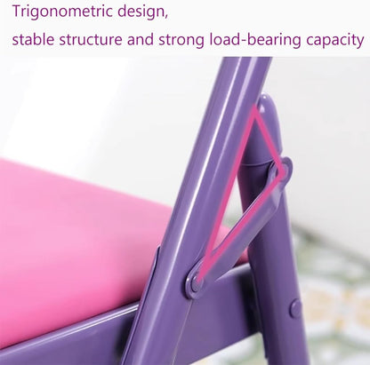 Iyengar Yoga Chair,Yoga Auxiliary Chair with Lumbar Back Support,Metal Steel Frame Double Beam,Foldable Portable Yoga Chair,Backless Yoga Chair Prop, Purple