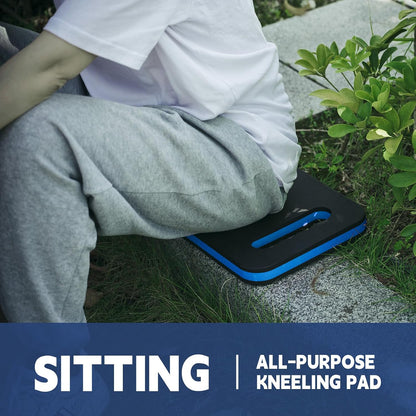 Kneeling Pad with Carrying Handles, Extra Thick Foam Cushioning Mat for Knee, Water Resistant Knee Pad for Gardening, Mechanic, Bathing Baby, Exercise & Yoga, 20 x 9 x 1.2 in, Blue & Black