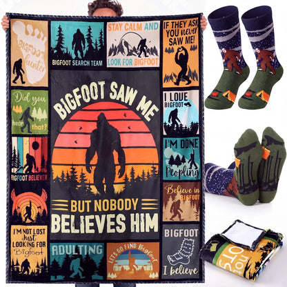 2 Pcs Yoga Blanket and Socks Gifts for Yoga Lovers 50" x 60"