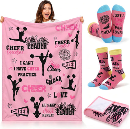2 Pcs Yoga Blanket and Socks Gifts for Yoga Lovers 50" x 60"