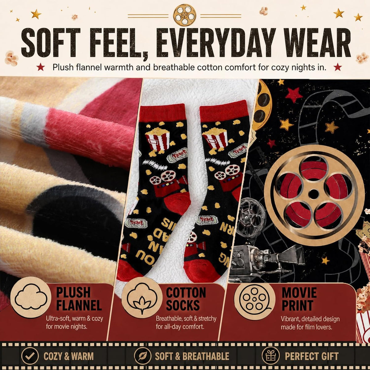 2 Pcs Yoga Blanket and Socks Gifts for Yoga Lovers 50" x 60"