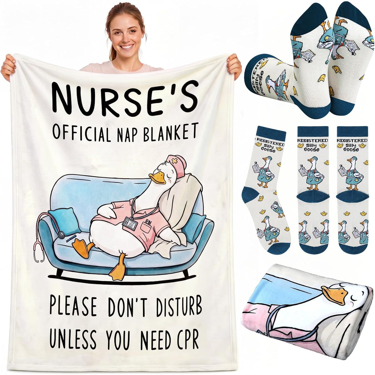 2 Pcs Yoga Blanket and Socks Gifts for Yoga Lovers 50" x 60"