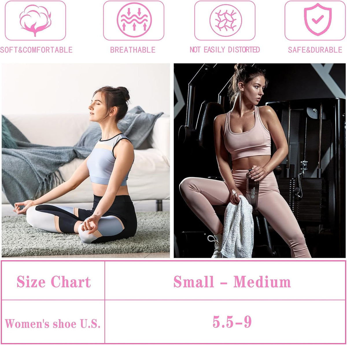 Pilates Socks with Grips for Women Non Slip Yoga Barre Sticky Grippy Socks