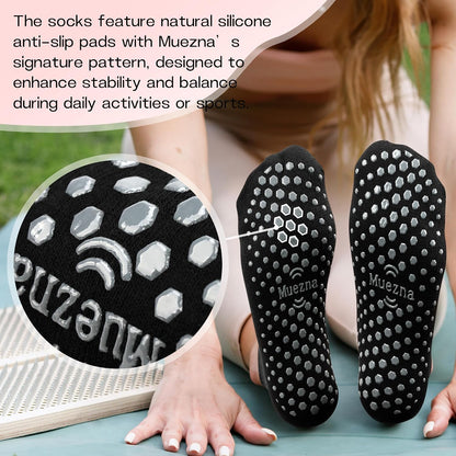 6 Pairs Pilates Grip Socks Women Non Slip Yoga Grippy Sock with Grip
