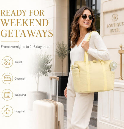 Travel Bags for Women, 26L Capacity Travel Bag, Small Zipper Tote Bag for Work Every Day, Lightweight Shoulder Handbag Hospital Overnight Weekender Bag Travel Essentials