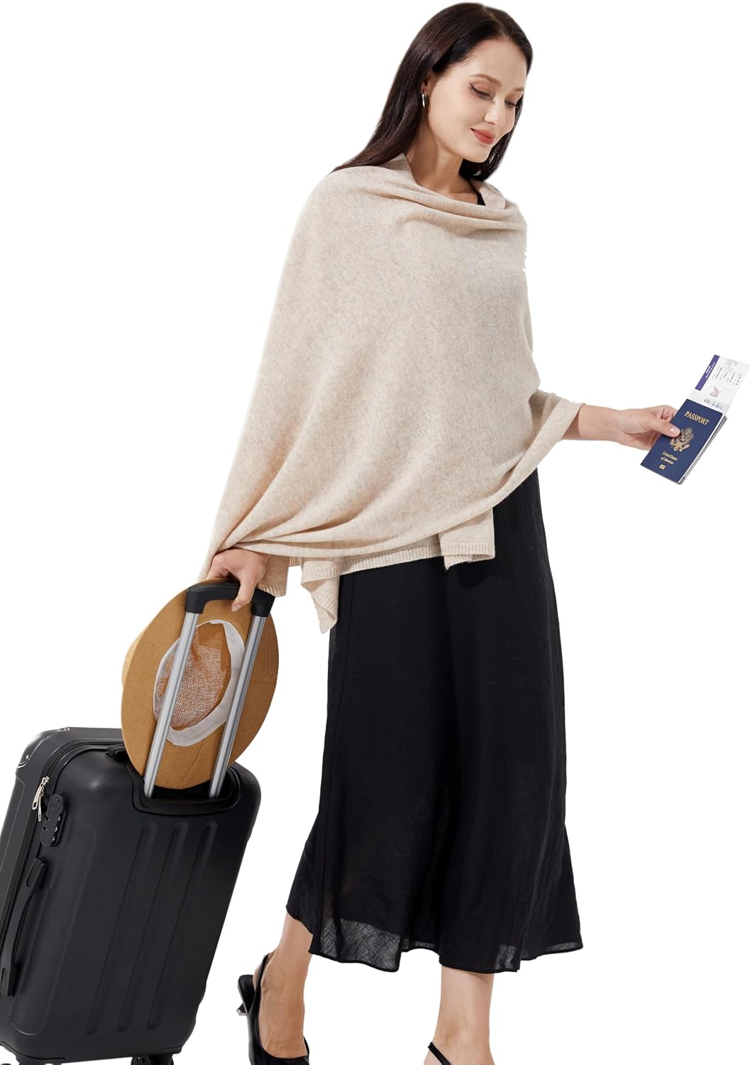 Soft Cashmere Blend Wrap Chic Scarf Stole for Women Wayfarer Travel Extra Large 87"x28" - Colors B