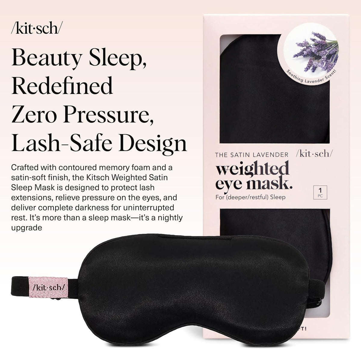 Weighted Satin Sleep Mask | Eye Masks for Sleep - (4.1oz/116g)