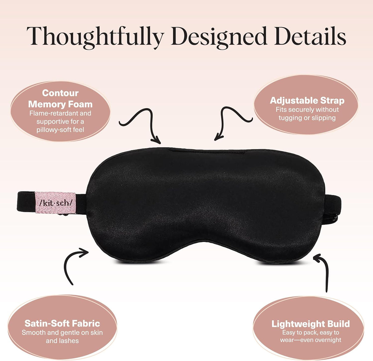 Weighted Satin Sleep Mask | Eye Masks for Sleep - (4.1oz/116g)