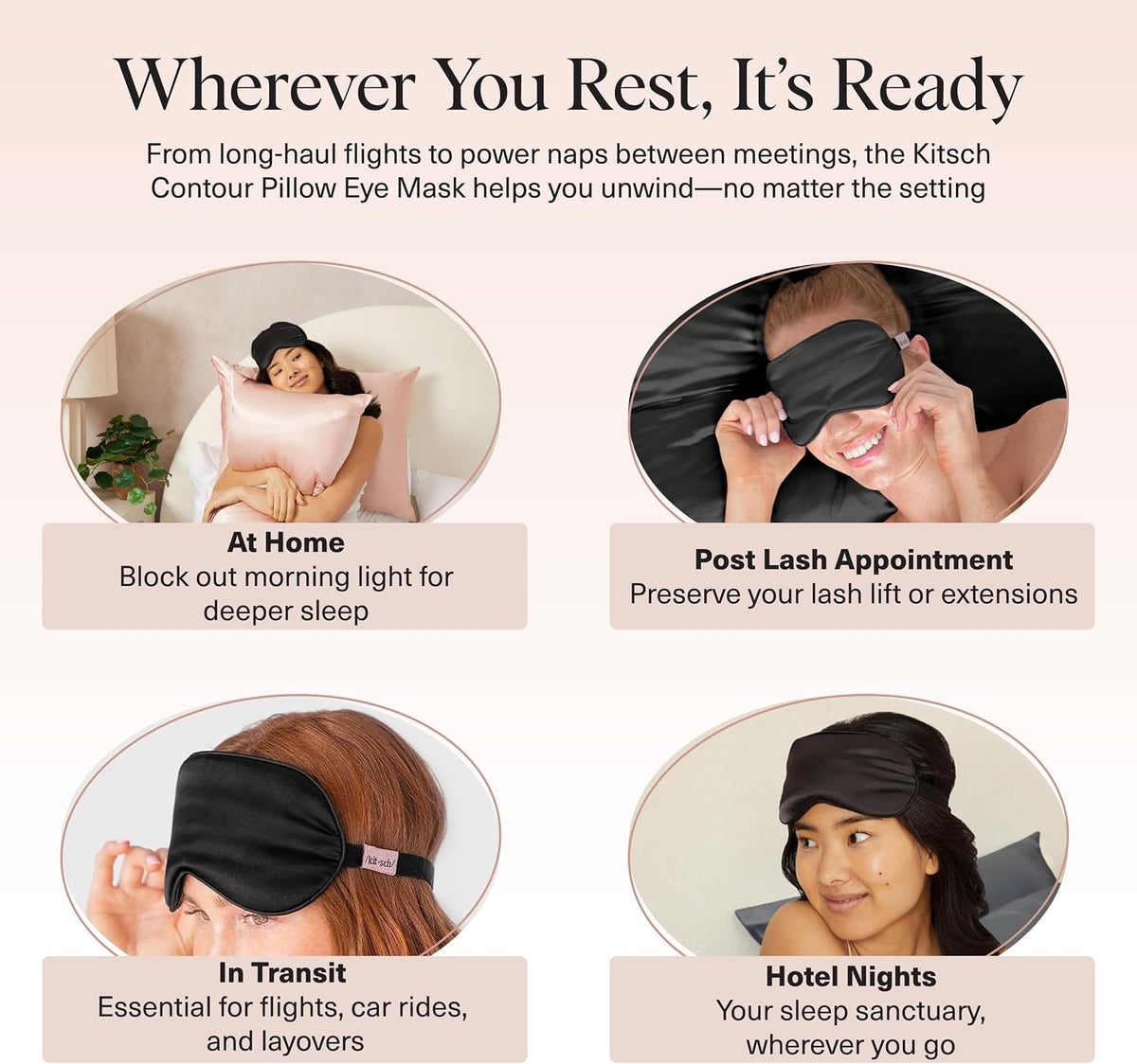Weighted Satin Sleep Mask | Eye Masks for Sleep - (4.1oz/116g)