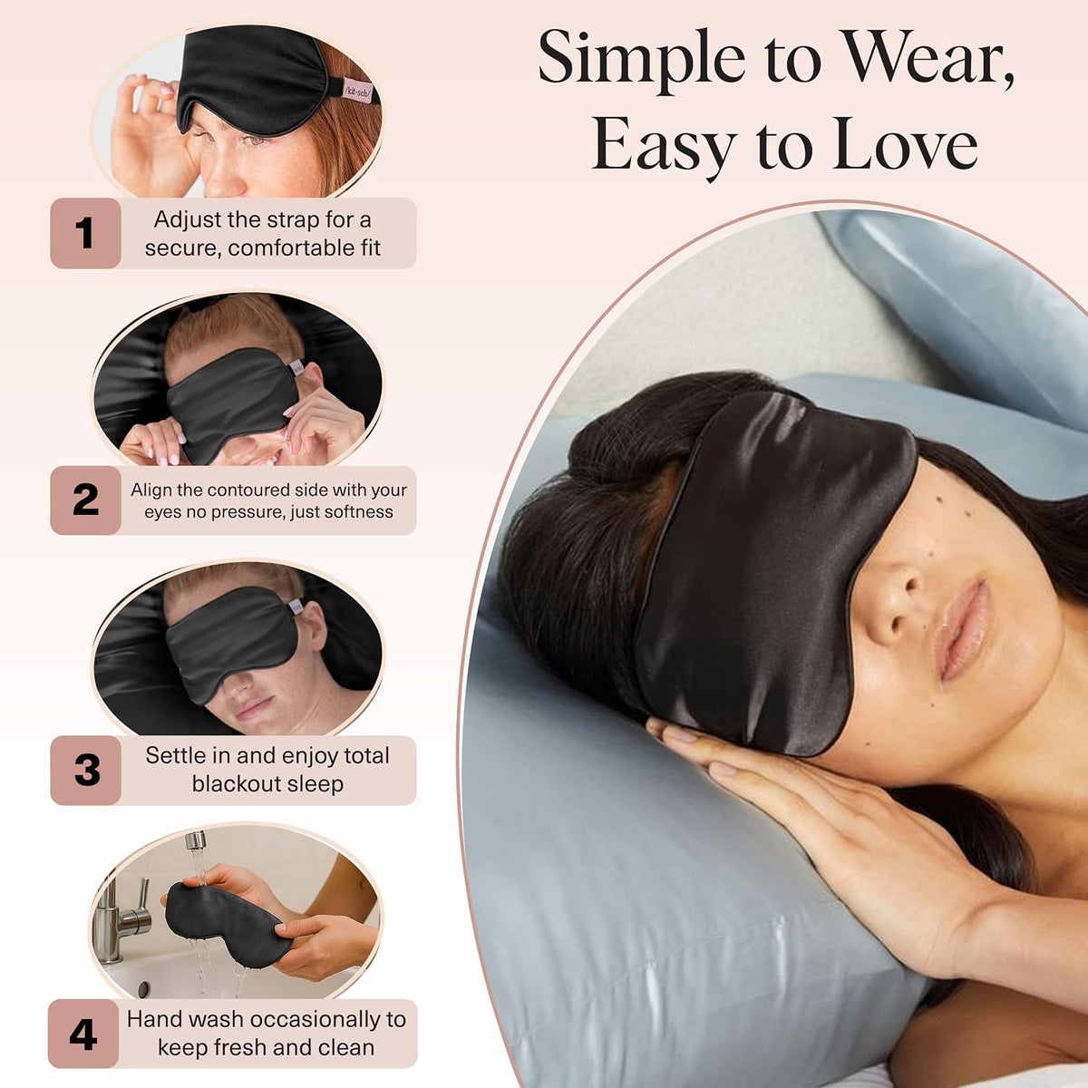 Weighted Satin Sleep Mask | Eye Masks for Sleep - (4.1oz/116g)