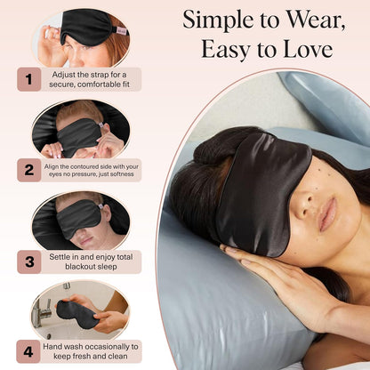 Weighted Satin Sleep Mask | Eye Masks for Sleep - (4.1oz/116g)