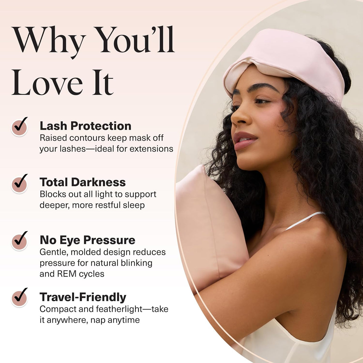 Weighted Satin Sleep Mask | Eye Masks for Sleep - (4.1oz/116g)