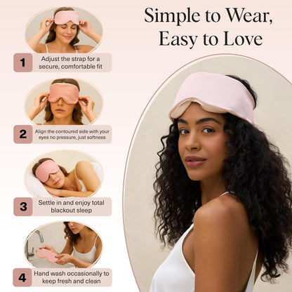 Weighted Satin Sleep Mask | Eye Masks for Sleep - (4.1oz/116g)