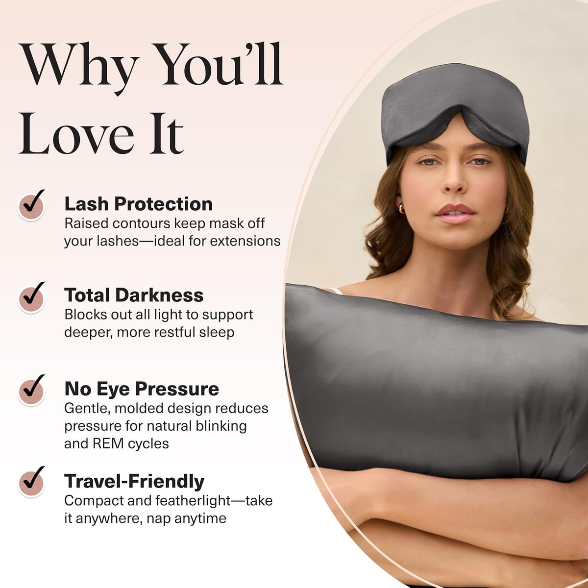 Weighted Satin Sleep Mask | Eye Masks for Sleep - (4.1oz/116g)