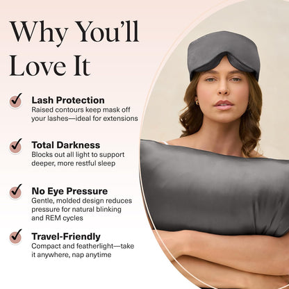 Weighted Satin Sleep Mask | Eye Masks for Sleep - (4.1oz/116g)