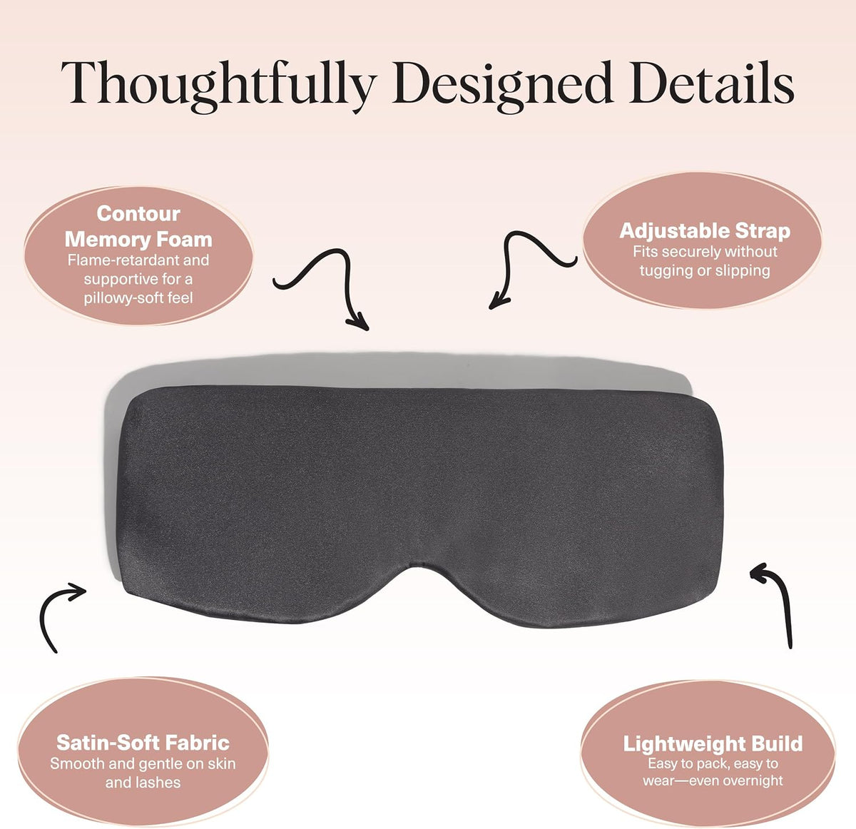 Weighted Satin Sleep Mask | Eye Masks for Sleep - (4.1oz/116g)