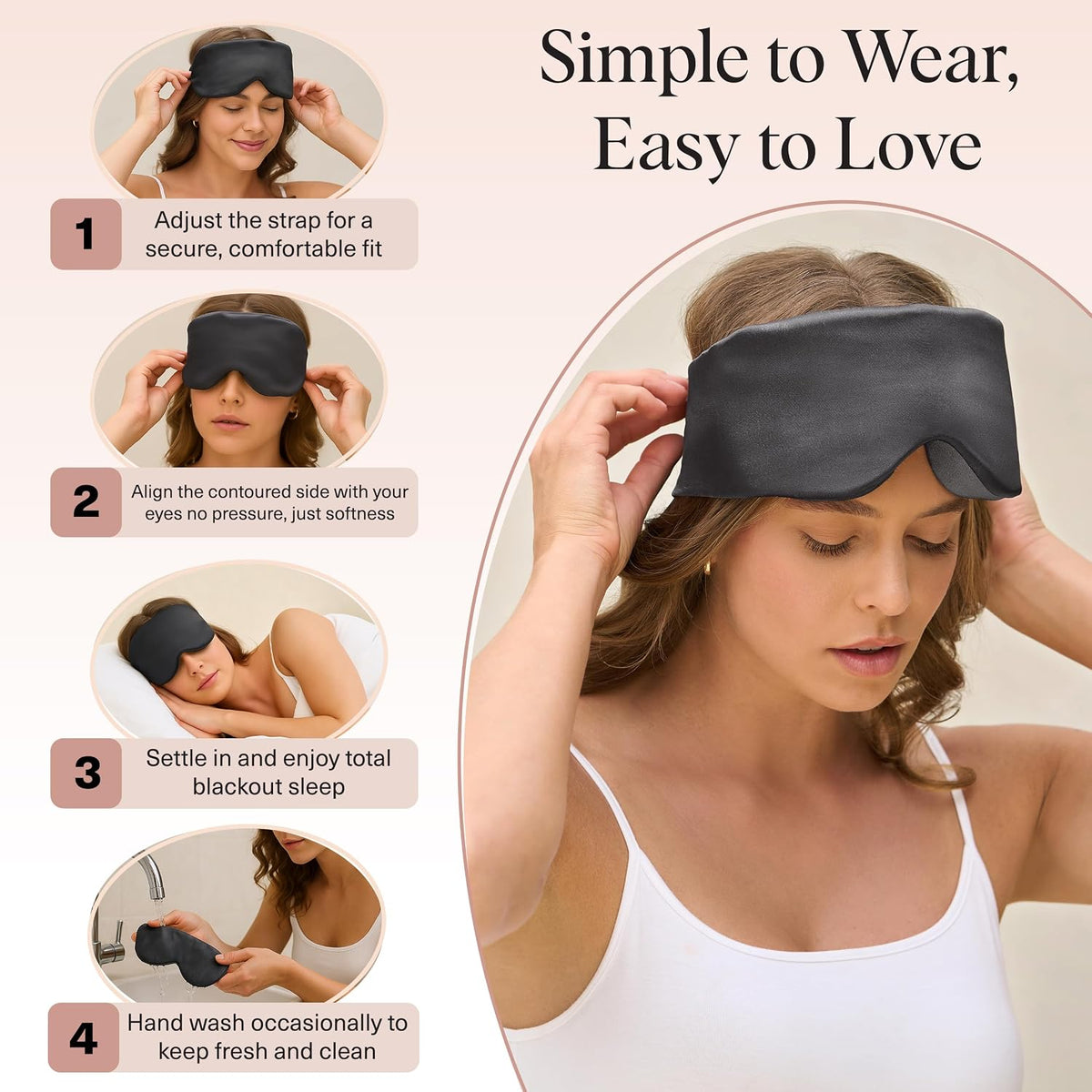 Weighted Satin Sleep Mask | Eye Masks for Sleep - (4.1oz/116g)