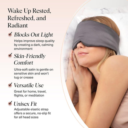 Weighted Satin Sleep Mask | Eye Masks for Sleep - (4.1oz/116g)
