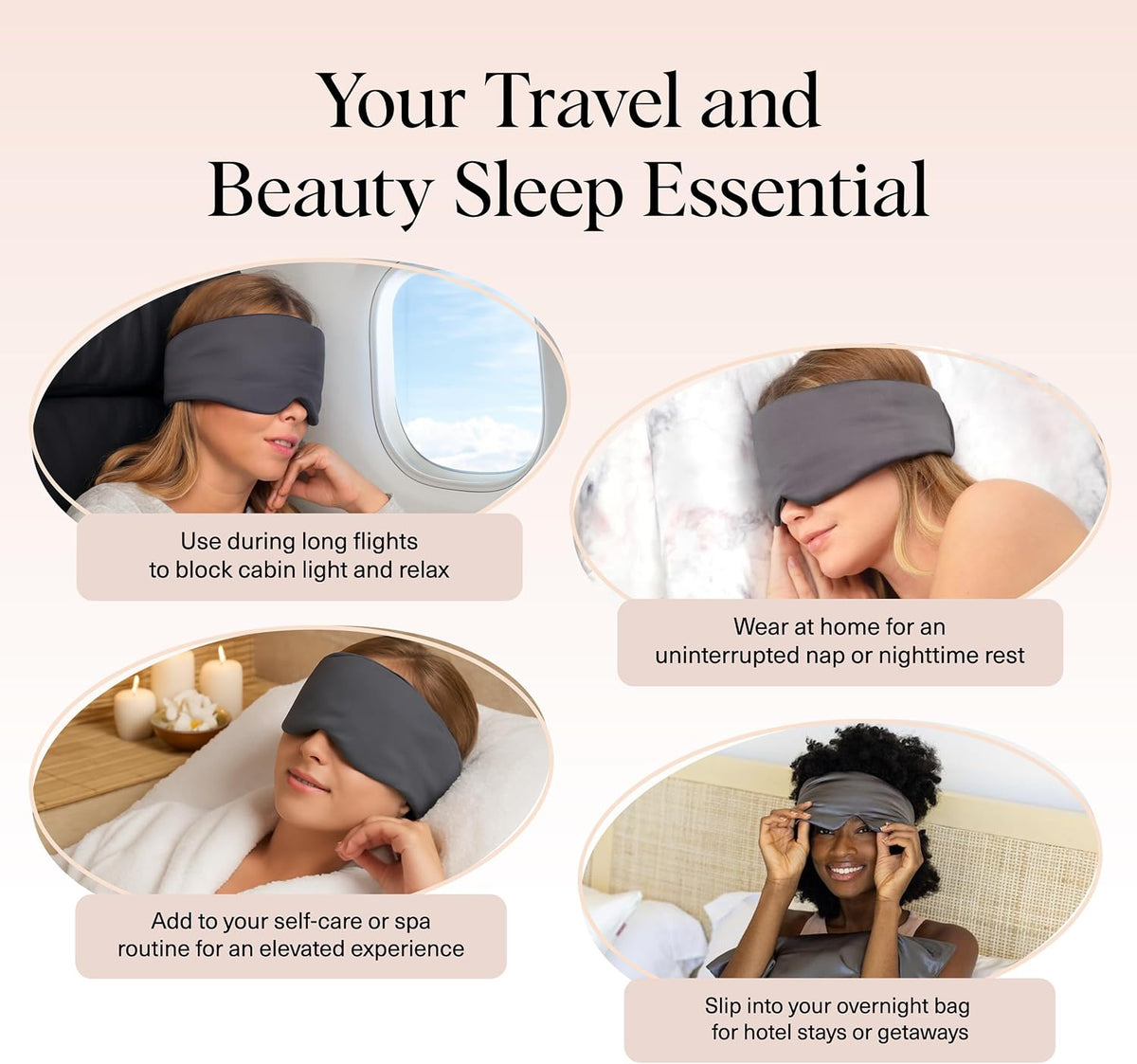 Weighted Satin Sleep Mask | Eye Masks for Sleep - (4.1oz/116g)
