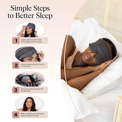Weighted Satin Sleep Mask | Eye Masks for Sleep - (4.1oz/116g)