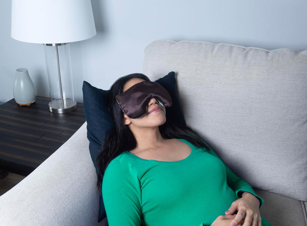 DreamTime Weighted Eye Pillow Mask, Rose Velvet, Microwave or Freeze, Washable, 9.5x4.5 in, for Sleep, Yoga, Meditation, Relaxation