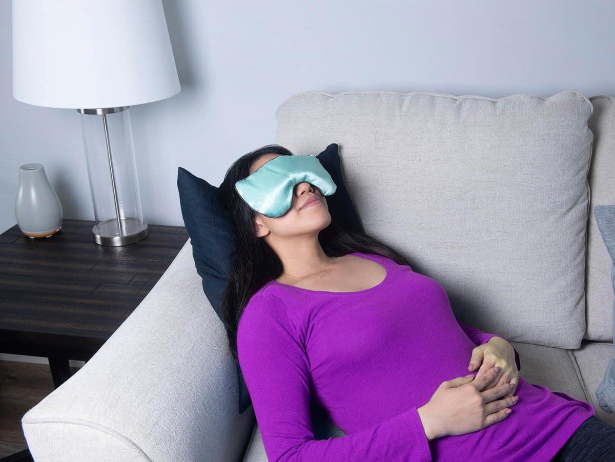 DreamTime Weighted Eye Pillow Mask, Rose Velvet, Microwave or Freeze, Washable, 9.5x4.5 in, for Sleep, Yoga, Meditation, Relaxation