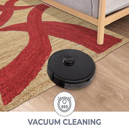 Premium Quality Jute Rug 4x6 Feet Area Rug Natural Fiber Jute Rugs Thick 0.27" Black Abstract Pattern Geometric Rugs for Kids Room, Living Room, Yoga Mat, Indoor Outdoor Carpet - Colors A