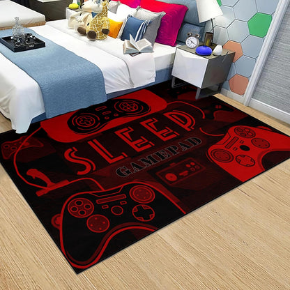 Game Controller Rugs for Bedroom Boys Living Room Gamer Gamepad Red Carpets Floor Mat Player Indoor Mats Gaming Art Design Home Decor Crystal Doormat Yoga Mats 3'x5'