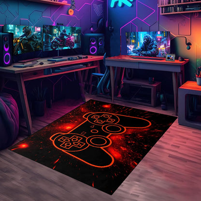 Game Controller Rugs for Bedroom Boys Living Room Gamer Gamepad Red Carpets Floor Mat Player Indoor Mats Gaming Art Design Home Decor Crystal Doormat Yoga Mats 3'x5'