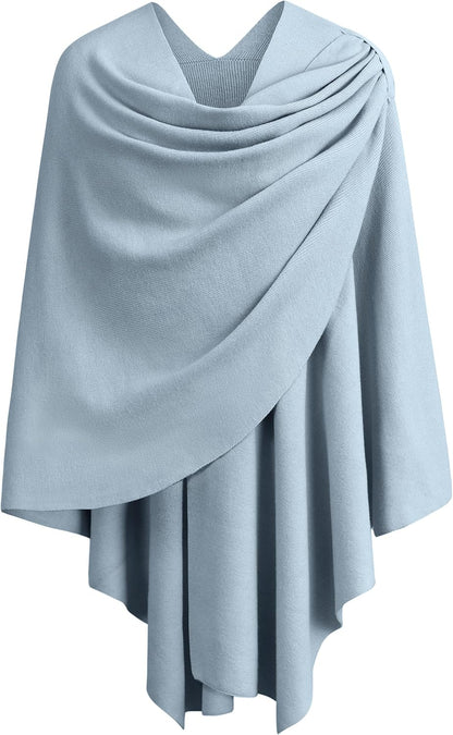 Womens Cross Front Poncho Shawl Wrap Elegant Wedding Formal Gift - Colors A